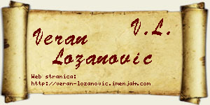 Veran Lozanović vizit kartica